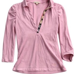 Pink Burberry Y2K Vintage Pink Polo